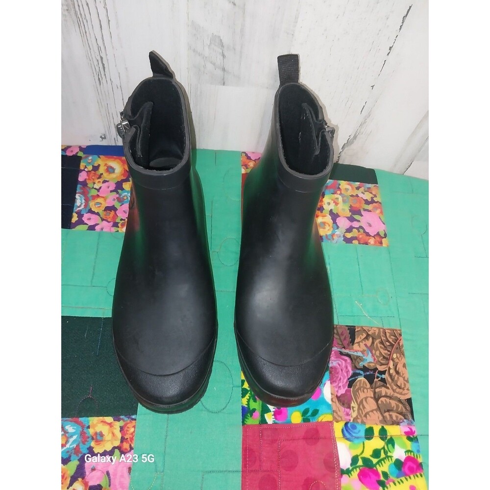 Madewell Women’s Waterproof Zip Up Lug Sole Rain Boot Black